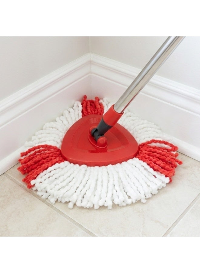 Visio Heavy Duty Spin Mop & Bucket System with Stainless Steel Wringer | Hands-Free Foot Pedal, 360° Triangular Microfiber Head & Adjustable Handle - Black/Red, Model VC-71 - Image 3